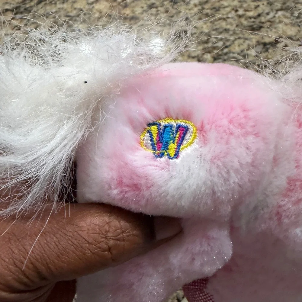 Ganz Webkinz Pink Pony Plush Stuffed Animal HM117 White Mane Tinsel  NO CODE